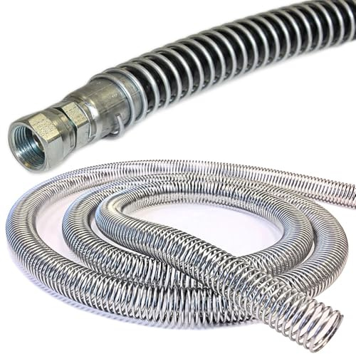 Electriduct 1/2 Steel Spring Guard Flexible Pipe Hose Protector Metal Spiral Wrap Armor Cover - 13mm - 10 Feet