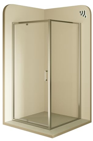 Duschkabine ISADORA 90x90 cm Tür: 90 cm Eckdusche mit Fronteinstieg - Links und RECHTS montierbar! aus 6mm ESG Nano Sicherheitsglas #552