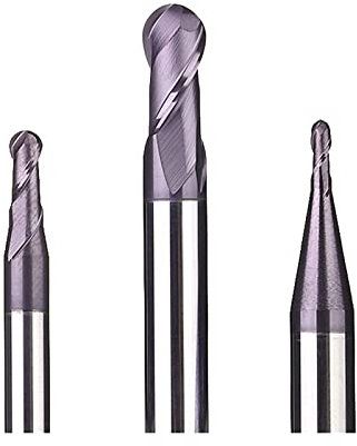 Fresa A Candela Con Testa Sferica 1pc Frese A Candela Con Punta A Sfera In Metallo Duro Integrale A Due Taglienti 2 Taglienti Fresa A Candela Cnc R0.5-R6.0 Per Lavorazione Di Superfici E Scanalature I