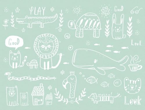 Livingwalls WTD 383041 - Carta da parati fotografica per cameretta bambini, motivo: animali della giungla, 3,71 x 2,80 m, made in Germany
