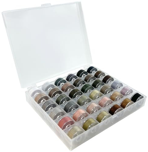 36pcs Confezione spolette di colori assortiti fili Bobine per Macchina da Cucire Plastica rocchetti Vuoto Per macchina da ricamo e da cucire DIY filo da ricamo filo da cucito (Cool colours)