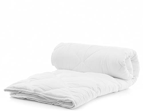 Komfortec Sommerdecke 200x200 cm, 170gsm, dünne und leichte Bettdecke für Sommer, Decke Antiallergisch Blanket für 2 Personen, Weiß