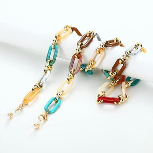 SOREZE Cadena de Botones acrílicos para Gafas, Cadena para Mujer, máscara antipérdida, Gafas de Sol Colgantes, Cordones, Correa de sujeción, Collar de Cuerda