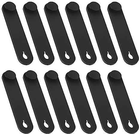 SING F LTD 12PCS Cable Ties Rubber Cable Organiser Holder Wire Management Strap for Motorcycle Car Mechanical Product Household Charger Wire 57x12mm Black