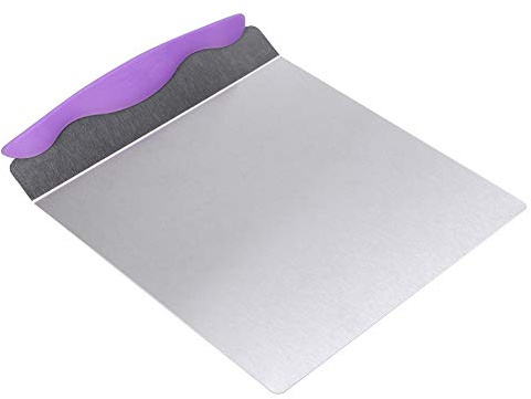 AUNMAS Cake Lifter Pizza Shovel, Secure Effortless Transfer Stainless Steel Pastry Tool 9.6x7.9x0.8in Flat Spatula for Bread Tart Dessert