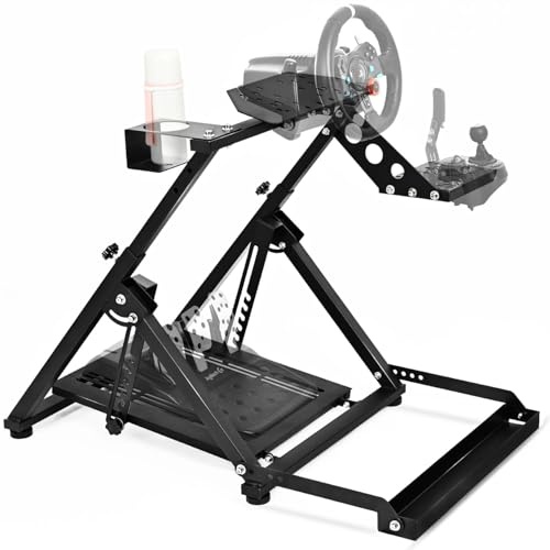Dardoo Foldable Racing Simulator Stand Adjustable Cockpit Compatible with Logitech/Thrustmaster/Fanatec G29 G920 T300RS GT, NOT Included Wheel Pedal Handbrake and Shifter