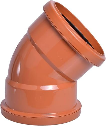 110MM Orange Underground Pipe Fittings, Push Fit Fittings Double Socket 45 Bend Elbow