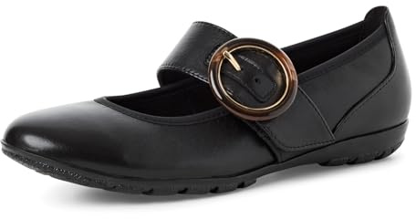 MARCO TOZZI Ballerine da Donna in Pelle con Chiusura in Velcro, Nero, 41 EU