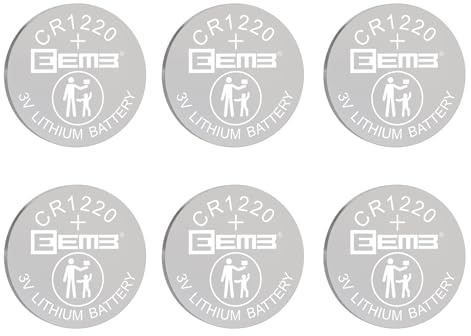 EEMB 6-Pack CR1220 Battery 3V Lithium Button Coin Cell Batteries 1220 Battery DL1220 BR1220 for Thermometer, Remote Control, Watch, Calculator, Electronic Note-Book, Mobile Game