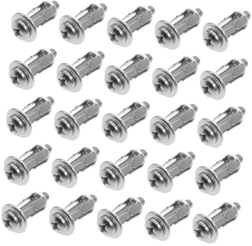 DIYEAH Set 25 Pezzi Viti ad Espansione con a 4X20 MM in Metallo Inserti Filettati per Porta Cava Bulloni di Ancoraggio per Uso Domestico e Commerciale