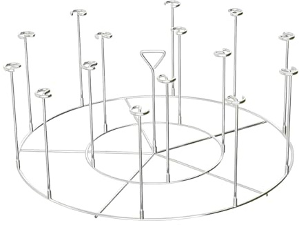 Skewer Stand fro Air Fryer – 18/8 Stainless Steel Rack, 4.3-Inch Skewers, Compatible with Instant Pot 8Qt & Most Air Fryers, 15 Pcs Kabob Holder for Chicken Meat Vegetable BBQ(silver long 15)