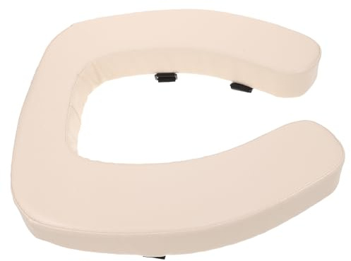 Abaodam Asiento de Inodoro Acolchado con Esponja de Alta Densidad, Funda Beige, Elevador de 2 Pulgadas Antideslizante para Personas Mayores y Movilidad Reducida