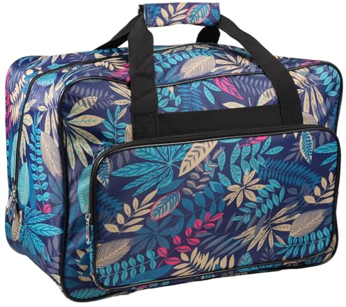 MENIBBLER Sewing Machine Bag, 46 x23x 32cm Large Capacity Sewing Machine Carrying Case, Waterproof Oxford Tote Bag with Multiple Zipper Storage Pockets & Handles for School Travel(Green)