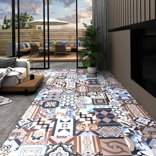 sephironlbb Planchas de suelo PVC monopatrón autoadhesivo 5,11 m² 55 unidades cuadradas 30,5 x 30,5 cm para salón, dormitorio, cocina, baño con aislamiento acústico y fácil instalación
