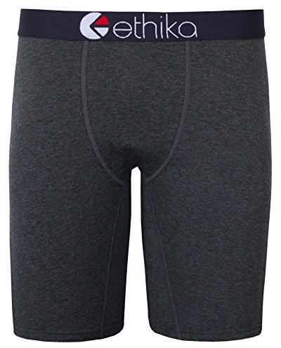 Ethika Herren Boxershorts mit Stapeln | Heather Schwarzgrau (Sortiert, Mittel)