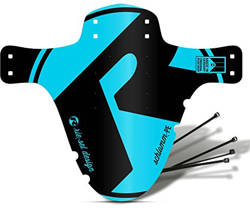 Riesel Design® 1x Mudguard - Schlamm:PE - MTB Schutzblech inkl. Kabelbinder/Stylisches Fahrrad Schutzblech & modernes Mountainbike Schutzblech für Jede Fahrradgröße (Blue)