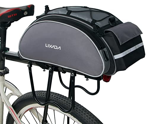 Lixada Bolsa Trasera para Bicicleta Bolsa Alforja Trasera para Bicicleta Bolsa de Asiento Trasero Bolsa de Sillín Ciclismo Bolsa de Hombro para MTB Ciclismo al Aire Libre
