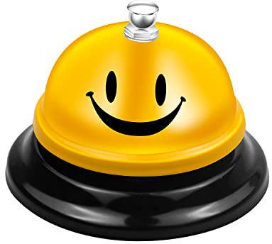 Eruinfang Call Service Bell Stainless Steel Desk Chrome Game Front Bells Kitchen Reception for Schools, Dinner, Hotel, Yellow, 3.3 x 2.3 inch (Eruinfangtrdz048)