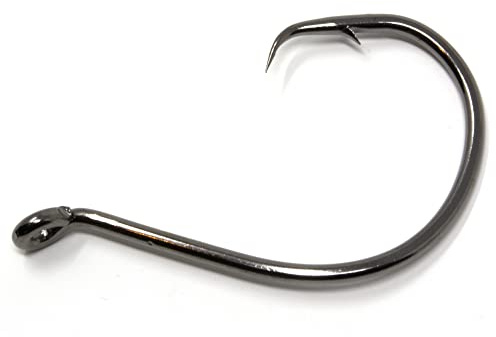 Phoxinus Circle Hooks - Freshwater and salt water fishing hooks - Ideal for Pike Cod Bass Pollock Conger Tope and more - Course and sea fishing tackle (Pack of 25 Hooks, 4/0)