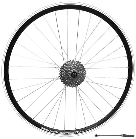 Madspeed7 QR 700c (ETRTO 622x15) Road Racing Bike Rear Wheel + 8 speed Freewheel (11-32t) - Suitable for Rim Brake only - Sealed Bearings Hub (Very Smooth Hub) - Double Wall - 32x Silver Spokes