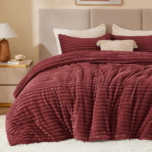 BEDELITE Set di biancheria da letto king size in pile, super morbido e caldo, soffice e soffice, set di biancheria da letto lussuoso, pesante, per l'inverno, con 2 federe