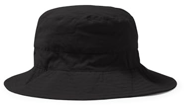 KINKIES Gorro Bob Deportivo Resistente al Agua - Sombrero con Cinta de Ajuste y Estilo Pescador Unisex con mosquetón (FR/ES, Números, 60, Negro)