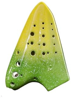 Ocarina Ocarina tripla contralto in Do, chiave AC, ocarina retrò in ceramica, flauto, porcellana, strumenti musicali tradizionali(Color 3)