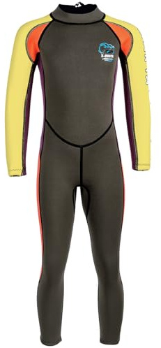 Kids Wetsuit for Boys Girls 2.5mm Neoprene Back Zip Full Length | 2.5mm Neoprene Full Length Wetsuit UV Protection for Diving Surfing Snorkelling Swim Lessons