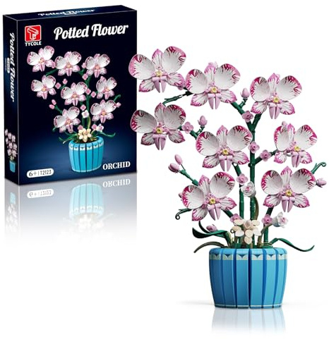 TYCOLE Orchidea Set da Costruire, 779 Fiori Artificiali Botanicals Decorazione Casa Ufficio, Regalo Bambini Adulti Adolescenti, Compleanno, Natale, San Valentino