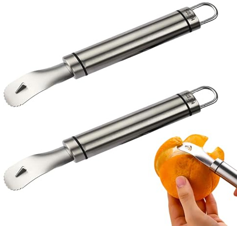 2 Stück Orangenschäler,Apfelsinenschäler,Zestenreißer,mandarinenschäler,mandarinen schäler,Zestenschneider,Orangenschäler - Edelstahlschäler,Für Mandarinen Und Orangen, Praktischer Küchenhelfer