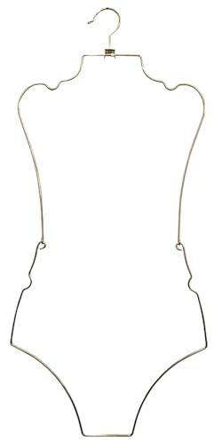 Grucce in filo metallico, grucce per lingerie a forma di corpo, display pieghevole in metallo, bikini, organizer per costumi da bagno, per negozi, negozi di camere da letto (Oro)