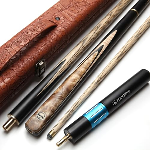 JIAN YING CUE S4 Professional Snooker cues,Pool Cue - Handmade, 9.5mm Tip, 57 Length, 18.5oz,billiard cue, handcrafted, 3/4 Split Construction | Includes Orange Hard Case, Extender, Tips & Chalk