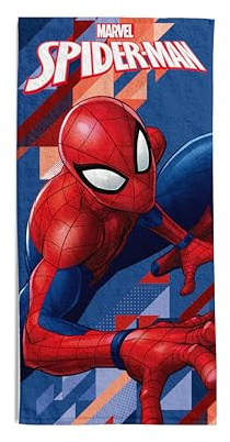 hermet Telo Mare Spiderman, 70x140 cm, Asciugamano da Spiaggia o Piscina, 100% Morbido Cotone, Pratico e Leggero