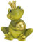 Froschkönig deko mit Kugel Gartendeko Keramik Figuren Gartenfiguren Frosch (Smile)