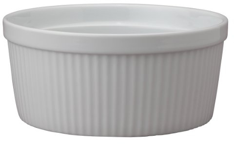 HIC Kitchen Souffle, Fine Porcelain, For Baking Souffles, Casseroles, Side Dishes, And Desserts, 48-Ounce (1.5-Quart) Capacity
