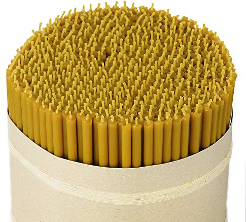 NKlaus 2453g. Velas de altar de cera de abeja velas finas de calidad eclesiástica velas rituales (aprox. 750 piezas) 36261
