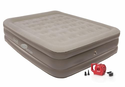 Coleman SupportRest Double-High 18 Queen Air Mattress | Indoor and Outdoor Raised Airbed with 120V Rechargeable Air Pump | Blow Up Air Mattress for Camping
