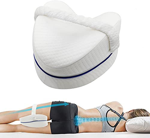 Almohada ergonómica de rodilla para dormir de lado, almohadas de cuña de cama lateral, alivio del dolor para articulaciones de ciática de espalda baja