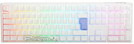 Ducky One3 Pure White Full Size RGB Black Cherry MX Switch Keyboard - UK Layout