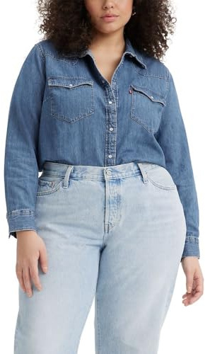 Levi's Women's Ultimate Western Shirt (Standard and Plus), (New) Mighty Fine, Medium
