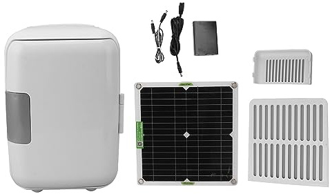 Syrisora ​​minikylskåp, Campingkylskåp, Solfångskyl, 50W Monokristallin Solpanel DC18V Soldrivet Kylskåp med Anslutningskabel för Batteribox för Utomhusaktiviteter på Camping