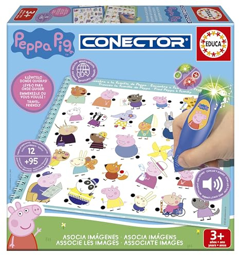 Educa - Conector Peppa Pig Junior | Gioco educativo di domande e risposte. Include penna Sabio con luce e suono. Consigliato per bambini dai 3 ai 5 anni (20218)