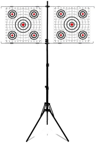 Zielscheibenständer mit ausziehbarem Stativ bis 150 cm – Ideal für Airsoft, Druckluftwaffen, Pellets und Stahlkugeln. Kompatibel mit Zielscheiben bis zu 30 x 30 cm. Faltbares, tragbares
