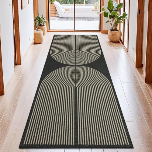 TUKDAK Tappeto Passatoia Da Corridoio, Antiscivolo, 80 x 200 cm, Lavabile, Per Cucina, Ingresso, Soggiorno, Moderno, Motivo Geometrico