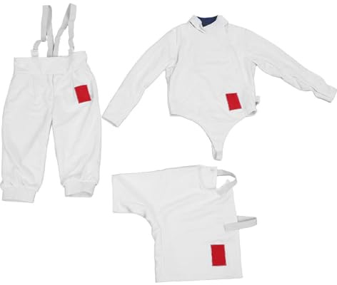 UPALDHOU 350NW Fencing Sport Uniform Suit,Fencing Pants Jacket Vest Set for Kids (50)