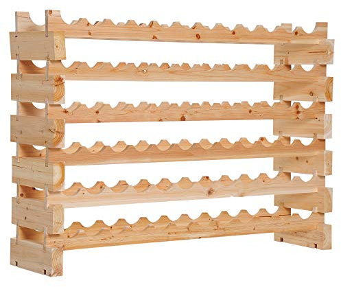 HOMCOM Wooden Wine Rack 6 Tier Shelf for 72 Bottles Shelving Storage Holder
