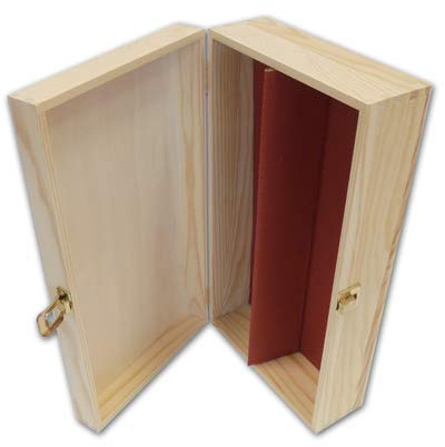 IMBALLAGGI ALIMENTARI PZ 1 SCATOLA VINO IN LEGNO DI PINO NATURALE (2 BOTTIGLIE) CASSETTA PORTA BOTTIGLIE IN LEGNO BOX FOR BOTTLES CONTENITORE PORTABOTTIGLIE