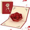 3D Glückwunschkarte, Rose Blume Geburtstagskarte Hochzeitskarte Grußkarte für Frau Ehemann Mama Papa Freund, Gefaltete Pop Up Grußkarten Karte mit Umschlag für Geburtstag, Hochzeitstag, Valentinstag