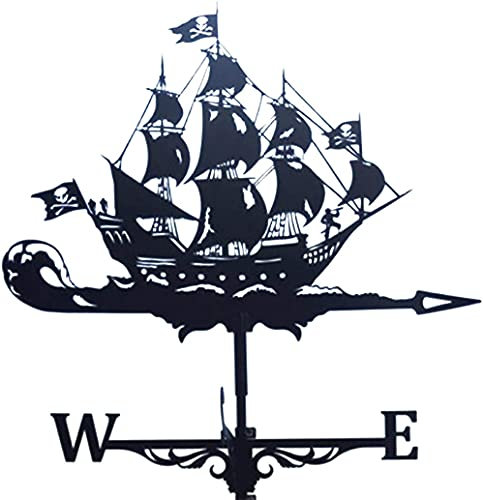 chaozhi Flugzeug Schiff Wetterfahne Metall Wetterfahne Outdoor Dach montiert Yard Decor Wetterflügel, Garten zeigt Windrichtung, Segelboot