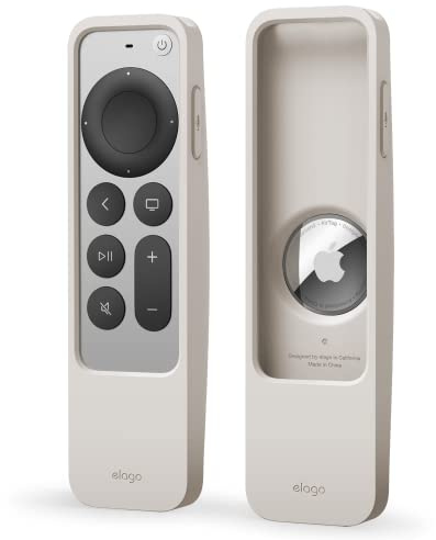 elago R5 Locator hülle Kompatibel mit Apple TV 4K Siri Remote 3. Generation (2022) und 2. Generation (2021) und Kompatibel mit Apple AirTag (Taupe)